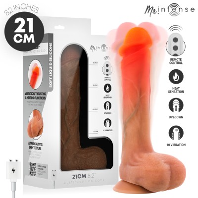 MR INTENSE - BRADLEY SILICONE VIBRATING DILDO WITH HEAT EFFECT AND REMOTE CONTROL 21 CM -Ã- 4.2 CM