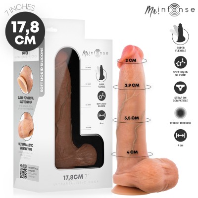 MR INTENSE - BRUCE S SILICONE DILDO WITH TESTICLES 17.8 CM -Ã- 4 CM