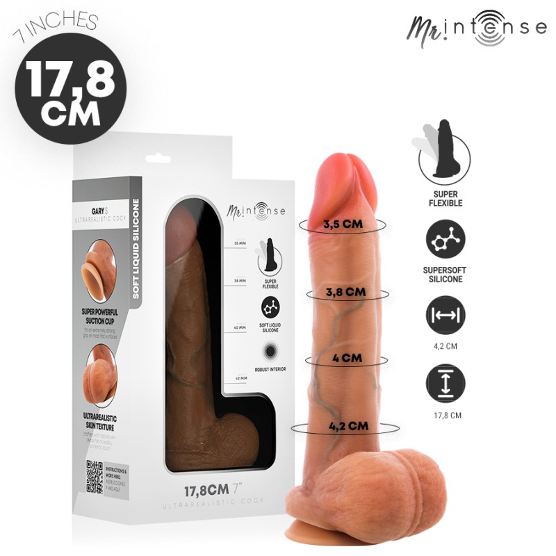 MR INTENSE - GARY S ULTRA-REALISTIC SILICONE COCK WITH TESTICLES 17.8 CM -Ã- 4.2 CM
