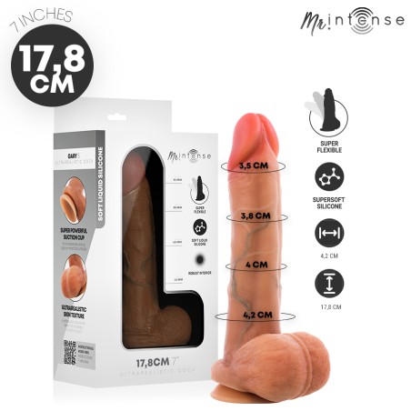 MR INTENSE - GARY S ULTRA-REALISTIC SILICONE COCK WITH TESTICLES 17.8 CM -Ã- 4.2 CM