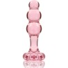 NEBULA SERIES BY IBIZA - MODEL 1 ANAL PLUG BOROSILICATE GLASS PINK 10.5 CM -O- 3 CM
