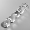 NEBULA SERIES BY IBIZA - MODEL 10 DILDO BOROSILICATE GLASS CLEAR 16.5 CM -O- 3.5 CM