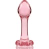 NEBULA SERIES BY IBIZA - MODEL 2 ANAL PLUG BOROSILICATE GLASS PINK 11 CM -O- 3.5 CM