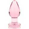 NEBULA SERIES BY IBIZA - MODEL 3 ANAL PLUG BOROSILICATE GLASS PINK 11 CM -O- 5 CM