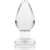 NEBULA SERIES BY IBIZA - MODEL 3 ANAL PLUG BOROSILICATE GLASS TRANSPARENT 11 CM -O- 5 CM
