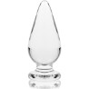 NEBULA SERIES BY IBIZA - MODEL 4 ANAL PLUG BOROSILICATE GLASS CLEAR 11 CM -O- 5 CM