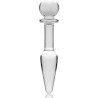 NEBULA SERIES BY IBIZA - MODEL 7 ANAL PLUG BOROSILICATE GLASS CLEAR 13.5 CM -O- 3 CM