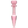 NEBULA SERIES BY IBIZA - MODEL 7 ANAL PLUG BOROSILICATE GLASS PINK 13.5 CM -O- 3 CM