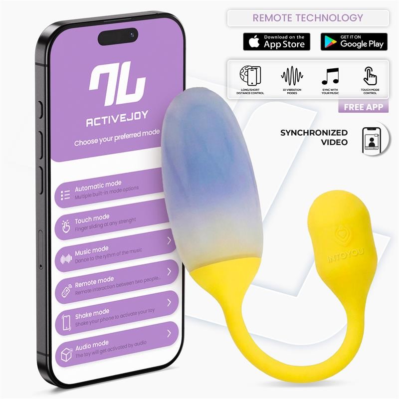 NexEgg Huevo Vibrador Doble Capa Silicona App Amarillo/Púrpura