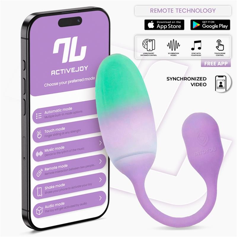 NexEgg Huevo Vibrador Silicona Doble capa con App Lila/Pistacho