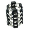 OHMAMA FETISH - PENIS CAGE WITH METAL RINGS AND LEATHER STRAPS