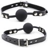 OHMAMA FETISH - SILICONE BALL GAG WITH LEATHER BELT (PADLOCK INCLUDED)