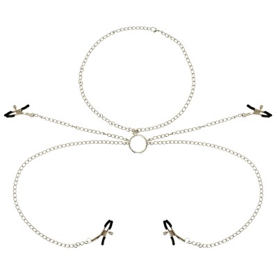 OHMAMA FETISH 4 NIPPLE CLAMPS WITH CHAIN NECKLACE