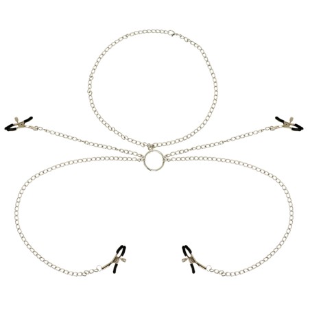 OHMAMA FETISH 4 NIPPLE CLAMPS WITH CHAIN NECKLACE
