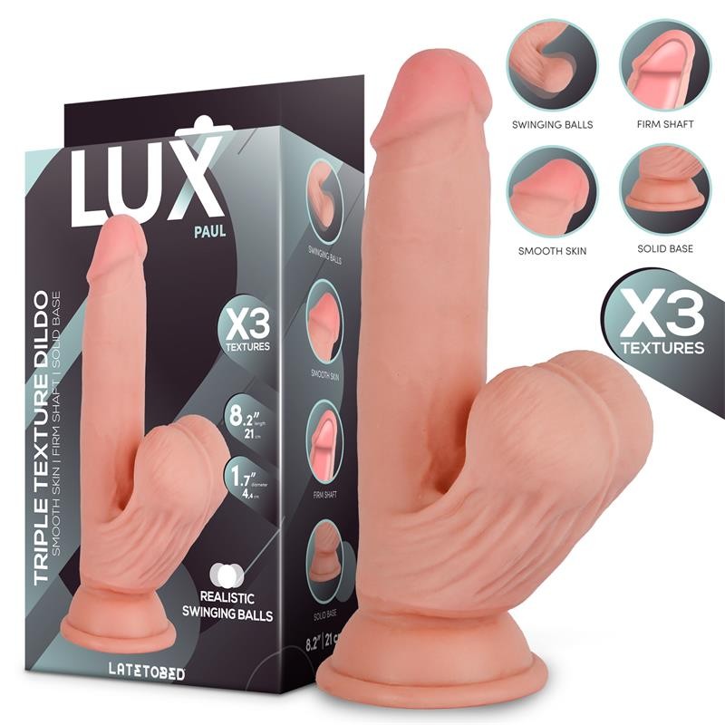Paul Dildo Triple Densidad con Testículos Oscilantes 8.2