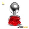 Plug Anal de Metal con Rosa Roja en la Base Talla L