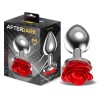 Plug Anal de Metal con Rosa Roja en la Base Talla M