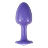 Plug Anal de Metal Púrpura Rosebud con Joya Azul