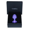 Plug Anal de Metal Púrpura Rosebud con Joya Azul