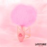 Plug Rosa de Silcona con Pompón Rosa