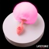 Plug Rosa de Silcona con Pompón Rosa