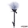 Plumero con Lazo Gris y Negro 25cm