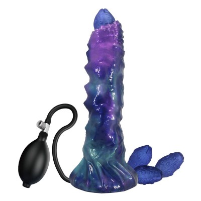 POWER MONSTERS - DUSKWALKER SENTINEL TRICOLOR INFLATABLE FANTASY SILICONE DILDO 23 CM Ã 5 CM