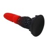 POWER MONSTERS - FIRE DRAGON FANTASY DILDO WITH SUCTION CUP 24.5 CM Ã 5.8 CM RED & BLACK