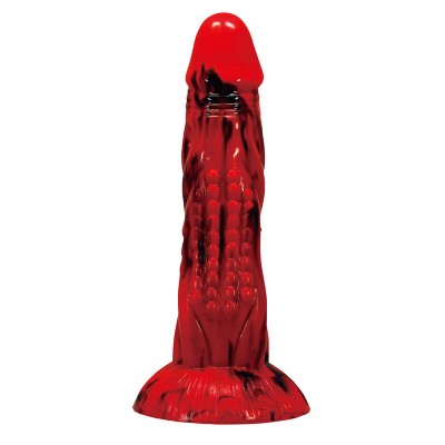 POWER MONSTERS - MINOTAUR FANTASY DILDO WITH SUCTION CUP 21 CM Ã 5 CM RED & BLACK
