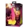POWER MONSTERS - RIPPLIED MONSTER FANTASY DILDO WITH SUCTION CUP 22.5 CM Ã 5.5 CM PINK & YELLOW