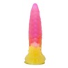 POWER MONSTERS - RIPPLIED MONSTER FANTASY DILDO WITH SUCTION CUP 22.5 CM Ã 5.5 CM PINK & YELLOW