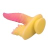 POWER MONSTERS - RIPPLIED MONSTER FANTASY DILDO WITH SUCTION CUP 22.5 CM Ã 5.5 CM PINK & YELLOW
