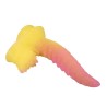 POWER MONSTERS - RIPPLIED MONSTER FANTASY DILDO WITH SUCTION CUP 22.5 CM Ã 5.5 CM PINK & YELLOW