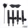 Set Bondage con Esposas, Antifaz y Pluma Estimuladora
