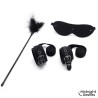 Set Bondage con Esposas, Antifaz y Pluma Estimuladora