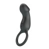 Trae Anillo Vibrador  Silicona USB Negro