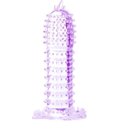 BAILE - REVESTIMIENTO DE PENE CON PUNTOS ESTIMULANTES MORADO 14 CM