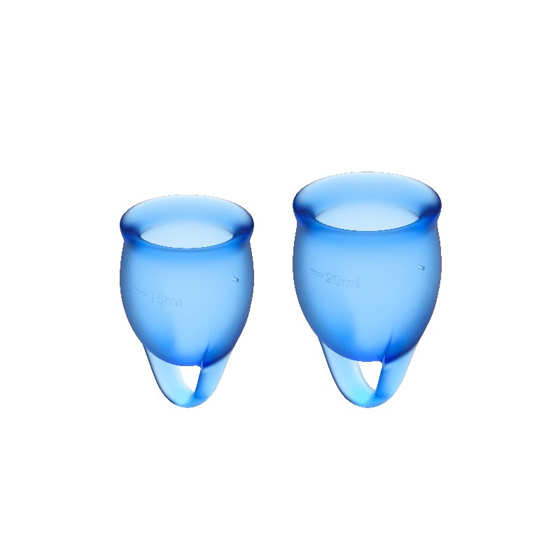 SATISFYER - FEEL CONFIDENT MENSTRUAL CUP DARK BLUE 15 + 20 ML