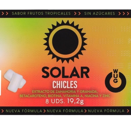 WUG Solar - The chewing gum that prepares your skin for the sun. BLISTER OF 8 UNITS