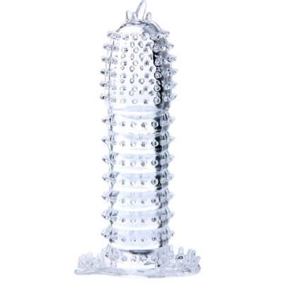 BAILE - REVESTIMIENTO DE PENE CON PUNTOS ESTIMULANTES TRANSPARENTE 14 CM
