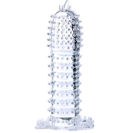 BAILE - REVESTIMIENTO DE PENE CON PUNTOS ESTIMULANTES TRANSPARENTE 14 CM
