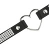 COQUETTE CHIC DESIRE - VEGAN LEATHER CHOKER WITH HEART