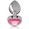 INTENSE - ALUMINUM METAL ANAL PLUG PINK HEART SIZE M