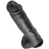 KING COCK - DILDO BLACK WITH BALLS 28 CM