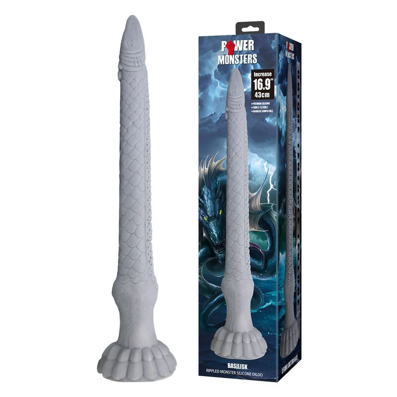 POWER MONSTERS - BASILISK FANTASY SILICONE DILDO 43 CM Ã 5 CM