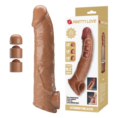 PRETTY LOVE - ADJUSTABLE PENIS EXTENSION SLEEVE 26 CM Ã 4 CM NATURAL