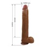 PRETTY LOVE - DANY REALISTIC FLEXIBLE DILDO WITH SUCTION CUP 36 CM -Ã- 5.6 CM BROWN
