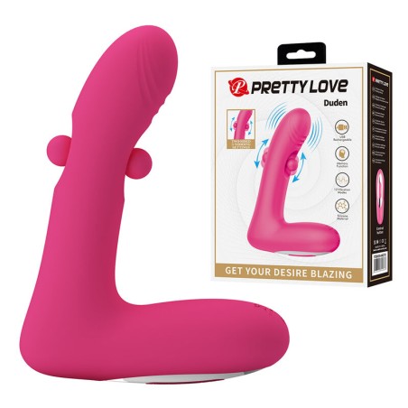 PRETTY LOVE - DUDEN RECHARGEABLE SILICONE VIBRATOR 12 VIBRATION MODES AND 3 ROCKING MODES PINK