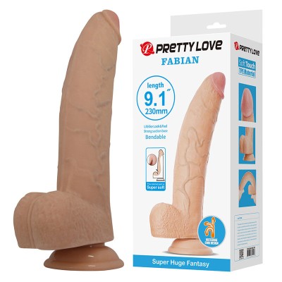PRETTY LOVE - FABIAN FLEXIBLE DILDO WITH SUCTION CUP FLESH