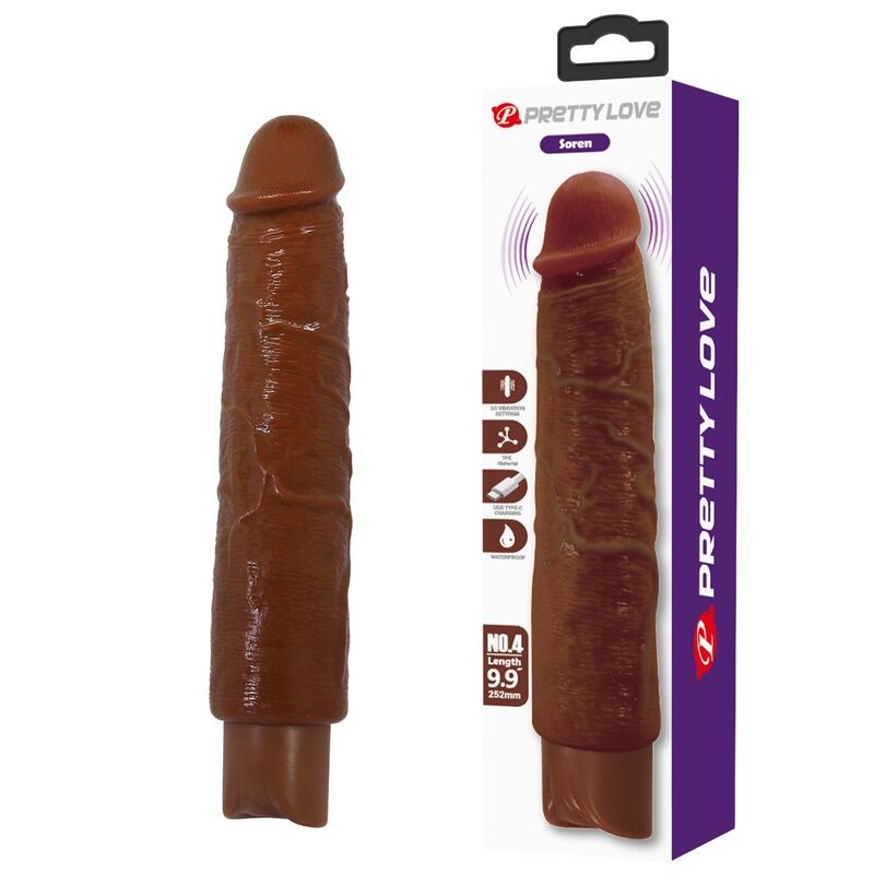 PRETTY LOVE - GAVIN REALISTIC VIBRATOR 25 CM Ã 5 CM BROWN